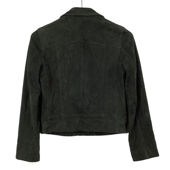 ALLSAINTS All Saints Size 4 Chine Biker Jacket Suede Goat Leather Moto Zipper - Picture 4 of 9